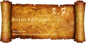 Kolin Füzike névjegykártya